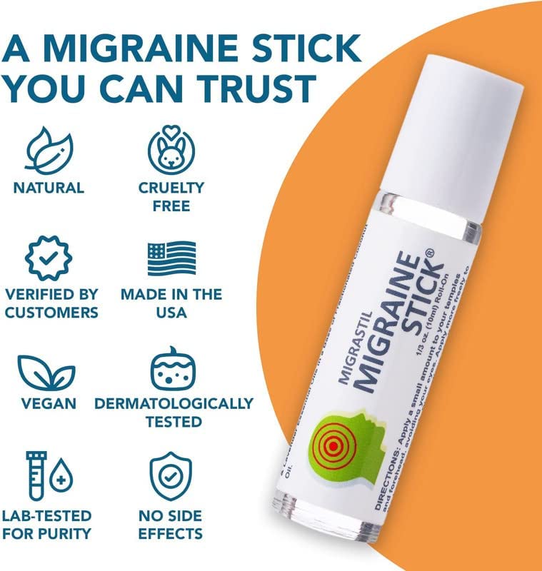 Basic Vigor Migrastil Migraine Stick Rollon - Fast Cooling Comfort for Your Head 3-Pack. Aromatherapy with Peppermint & Other Essential Oils. Metal Roller. Made in USA by Basic Vigor Basic Vigor Au supplements