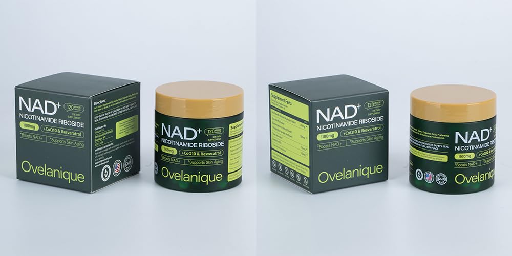 Ovelanique NAD Supplement with Nicotinamide Riboside & Resveratrol |NMNH Supplement Alternative| NAD+ Complex with Quercetin Phytosome & CoQ10 | Liposomal Delivery,120 Capsules(Packaging May Vary) Ovelanique Au supplements