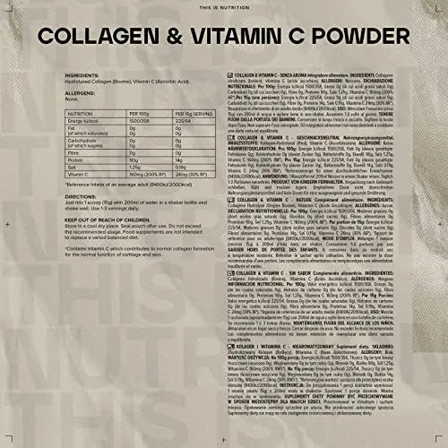 Bulk Collagen and Vitamin C Powder, 500 g, Packaging May Vary Bulk Au supplements