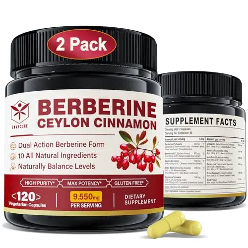 Berberine Supplement 1500mg with Ceylon Cinnamon, Bitter Melon, Banana Leaf envycure Au supplements