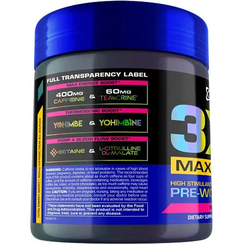 USN 3XT Max Pre-Workout Supplement Drink Mix Powder for Energy, Endurance and Pump USN Au supplements