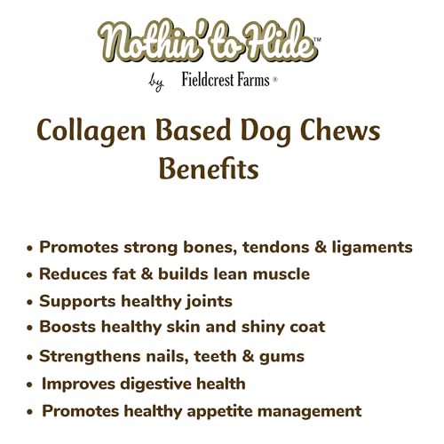 Fieldcrest Farms Nothin’ to Hide Collagen & Bully Small Rolls, 5 Inch, Beef Bully Flavor, Highly Digestible Chews That Support Skin, Coat, Joints & Muscles, for Moderate Chewers Under 25 Lbs, 2 Pack Fieldcrest Farms Au supplements