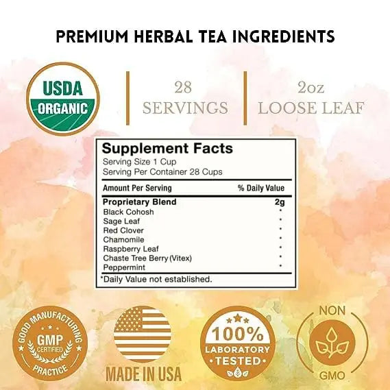 Menopause Tea for Cooling, Hormonal Balance, Relief from Hot Flashes, Night Sweats PCOS Herbal Tea Au supplements