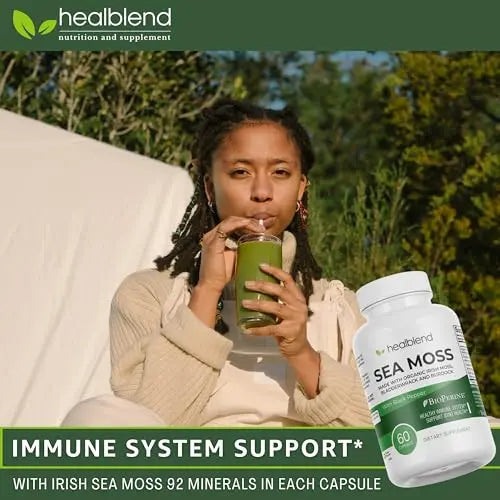 healblend Organic Irish Moss, Bladderwrack, Burdock, & BioPerine - 1405mg with Black Pepper healblend Au supplements