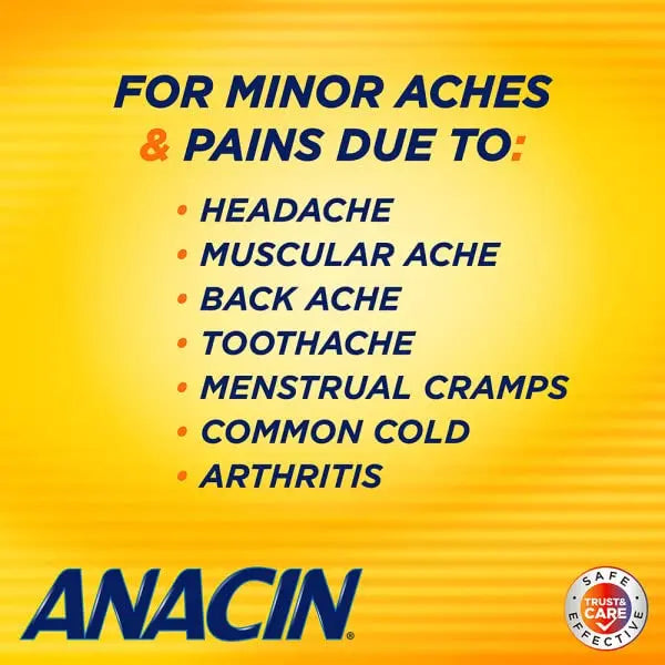 Anacin Fast Pain Relief Pain Reducer Aspirin Tablets, 200 Tabs (Value Pack of 2) ANACIN Au supplements