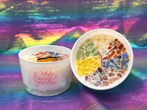 Princess Pippa's Place Healing Candles with Crystals Inside- Natural Soy Wax 7 Stones Crystal Candle Jar Msupps.com Au supplements
