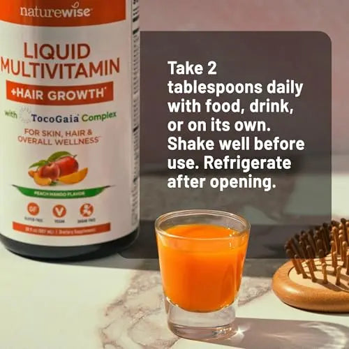 NatureWise Liquid Multivitamin Hair Growth for Women & Men + Tocogaia® for Hair Growth & Skin Elasticity Support + Biotin, Vitamin D, E, B NatureWise Au supplements
