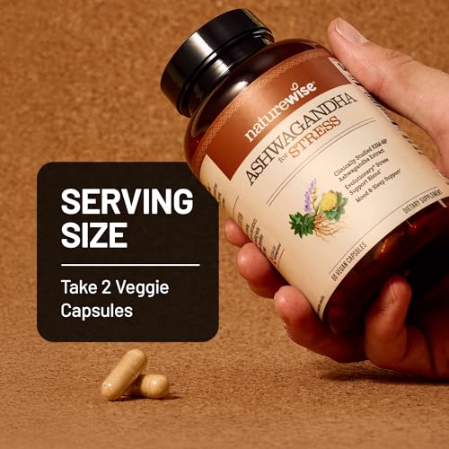 NatureWise Ashwagandha for Stress - With KSM-66 Extract, GABA, L-Theanine, Rhodiola Rosea - Herbal Mood & Sleep Support - Vegan, Non-GMO, Gluten-Free - 60 Capsules[1-Month Supply] NatureWise Au supplements
