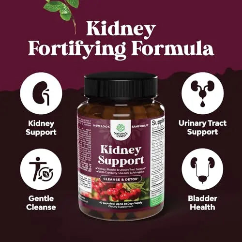 Kidney Support Cranberry Pills for Women and Men - High Strength Kidney Cleanse Detox Natures Craft Au supplements