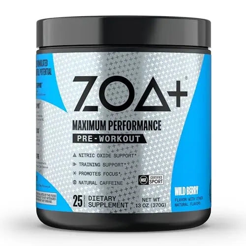 ZOA+ Pre-Workout Powder & Shaker Bottle Bundle, Wild Berry ZOA Au supplements