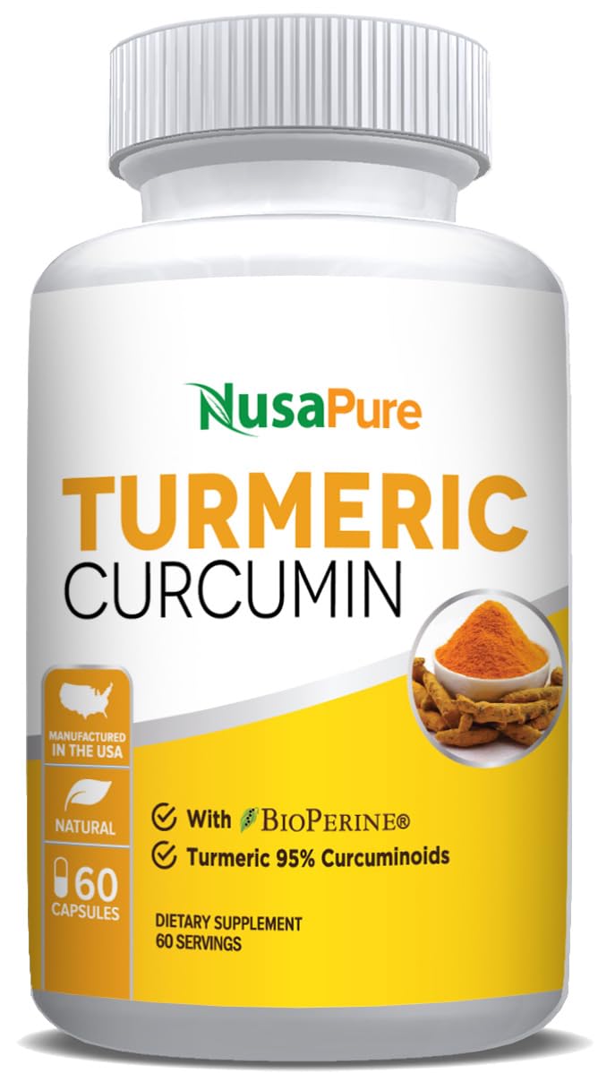 NusaPure Turmeric Curcumin 600 mg 60 Capsules Turmeric 95% Curcuminoids Dietary Supplement NusaPure Au supplements