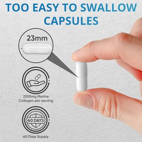Applied vitamin Marine Collagen Capsules 2000mg-Enhance with Hyaluronic Acid, Zinc, Vitamin C & Biotin 120 Applied Vitamin Au supplements