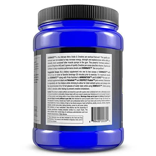 Pride Nutrition Dominate X Pre Workout Supplement - 500g Nitric Oxide & Creatine Pre Pride Nutrition Au supplements