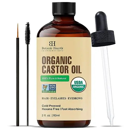 Botanic Hearth Castor Oil | USDA Certified Organic |100% Pure & Hexane Free | Cold Pressed | Growth Botanic Hearth Au supplements