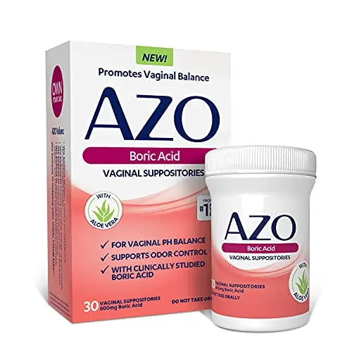 AZO Boric Acid Vaginal Suppositories, Helps Support Odor Control and Balance Vaginal PH AZO Au supplements