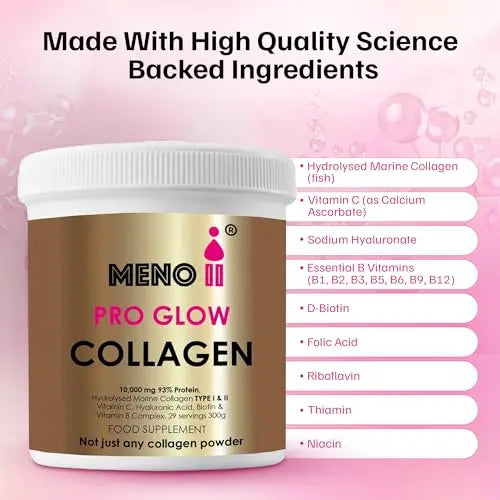 Meno II PRO Glow Marine Collagen Powder 10,000mg - High-Potency Supplements for Women Skin Hydration Meno II Au supplements