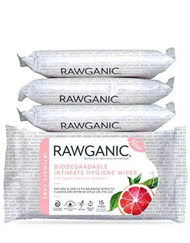 RAWGANIC Gentle Organic Intimate Hygiene Feminine Wipes, Hypoallergenic, Alcohol Free Rawganic Au supplements