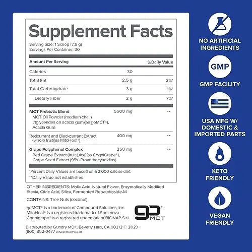 Gundry MD MCT Wellness Powder to Support Energy, Ketone Production and Brain Health Gundry MD Au supplements