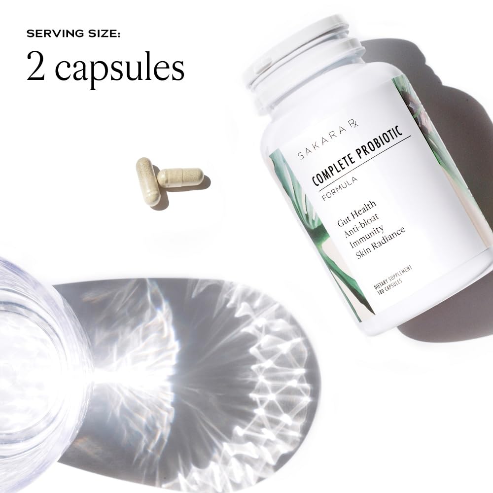 SAKARA Complete Probiotic - Prebiotics and Probiotics for Women Digestive Health Supplements, Supports Bloating, Immune System & Skin Radiance, Gut Health for Women with 3 Billion CFU's - 180 Capsules SAKARA Au supplements
