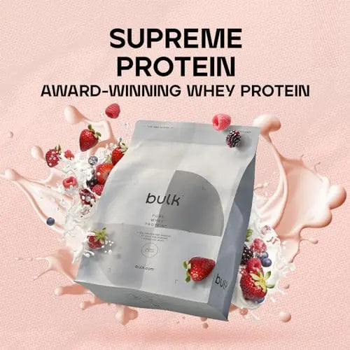 Bulk Pure Whey Protein Powder Shake, Berries and Cream, 2.5 kg, Packaging May Vary Bulk Au supplements