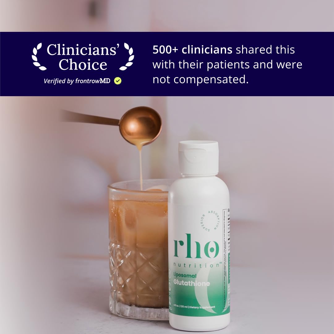 Rho Nutrition Liposomal Glutathione - Ultra High Absorption Liquid Glutathione Supplement - Supports Natural Detoxification, Immune System, Skin Health