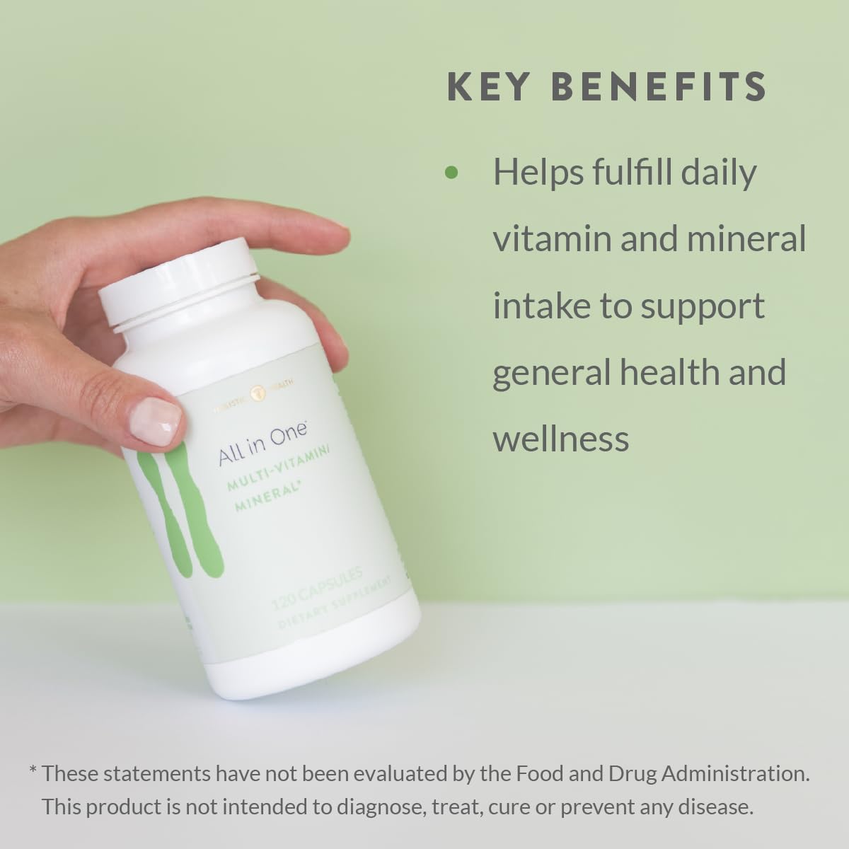 Holistic Health All in ONE Multi Vitamin and Mineral for Antioxidant Boost, Multi Minerals Supplement for Supporting Methylation