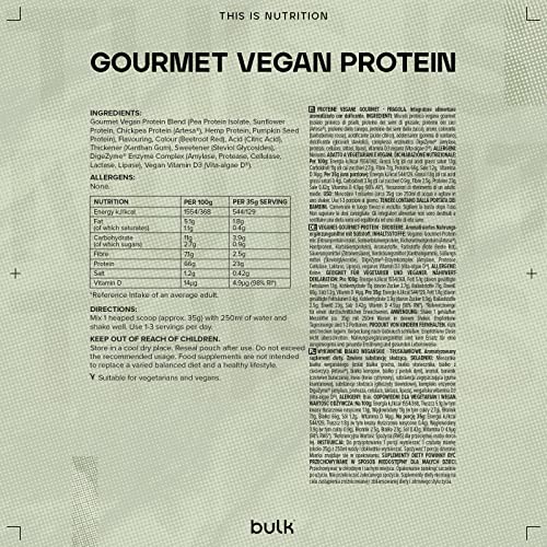 Bulk Gourmet Vegan Protein Powder, Strawberry, 700 g Bulk Au supplements