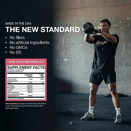 RAW Essential Pre-Workout Powder (Sour Watermelon) - Chris Bumstead Sports Nutrition RAW Au supplements