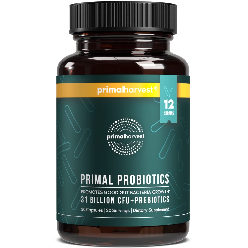 Primal Harvest Probiotics for Women & Men Daily Probiotic Supplement with 12 Strains for Gut & Digestive Health 30 Capsules Primal Harvest Au supplements