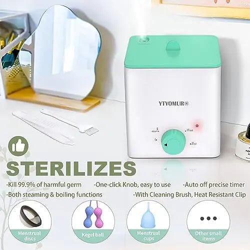 YTYOMUR Menstrual Cup Steamer Sterilizer with 2 Reusable Period Cups, Menstrual Cups Cleaner YTYOMUR Au supplements