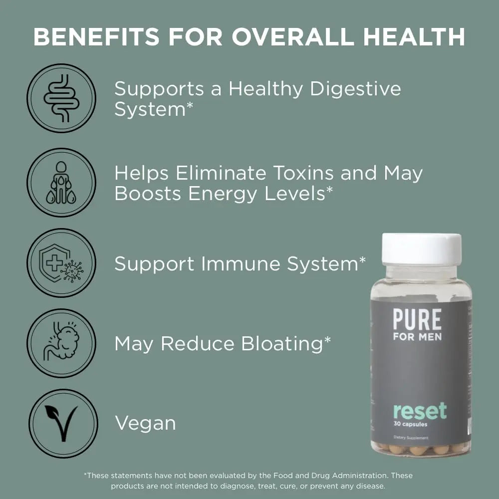 Pure for Men Detox Supplement, Reset | Promotes Digestive & Gut Health Pure for Men Au supplements