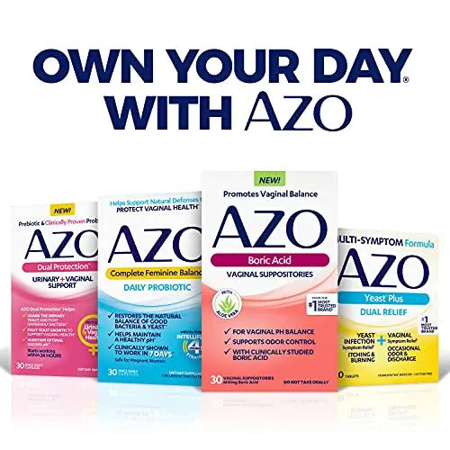 AZO Boric Acid Vaginal Suppositories, Helps Support Odor Control and Balance Vaginal PH AZO Au supplements