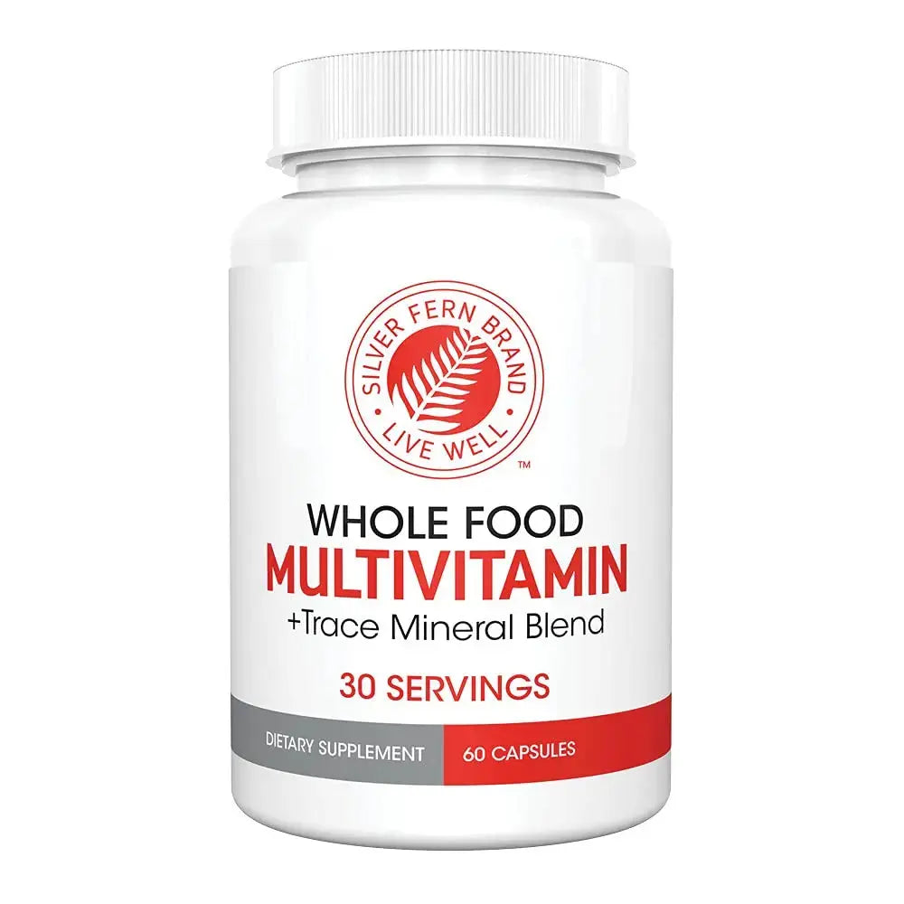 Silver Fern Whole Food Daily Multi Vitamin w/Trace Mineral Blend Supplement - 1 Bottle - 60 Vegicaps - 30 Day Supply - Natural Silver Fern Au supplements