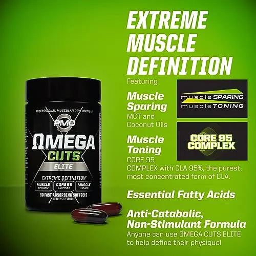 PMD Sports Omega Cuts Elite Fat Loss-Muscle Defining Formula - Omega Fatty Acids PMD Au supplements