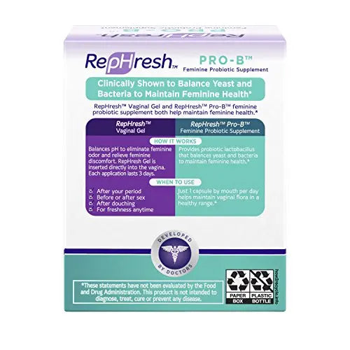NEW RepHresh Pro-B Feminine Probiotic Supplement Non- Dairy Formula/Vegetarian Capsule, 28ct Rephresh Au supplements