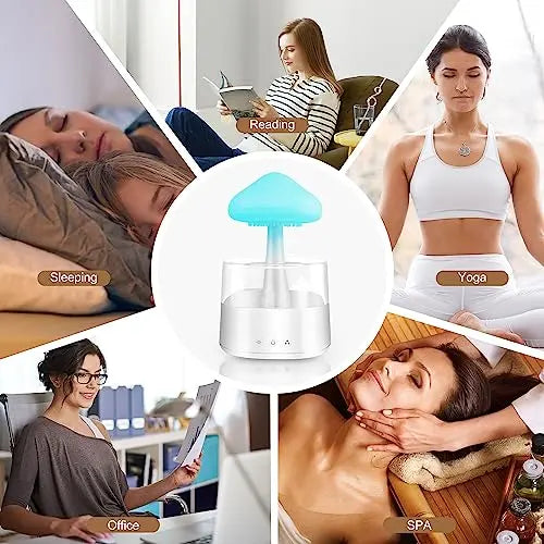 Mushroom Humidifier with Essential Oils, Night Light with 7 Changing Colors, Desk Cloud Lights Mriykio Au supplements