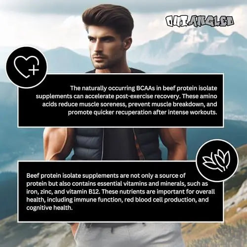 OUT ANGLED Beef Iso Plus, Beef Protein Isolate Powder, High Protein with Natural BCAAs, Zero Fat and Sugar OUT ANGLED Au supplements