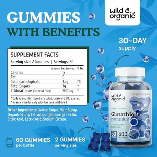 Wild & Organic Glutathione Gummies - Reduced Glutathione for Liver Cleanse & Antioxidants Wild & Organic Au supplements