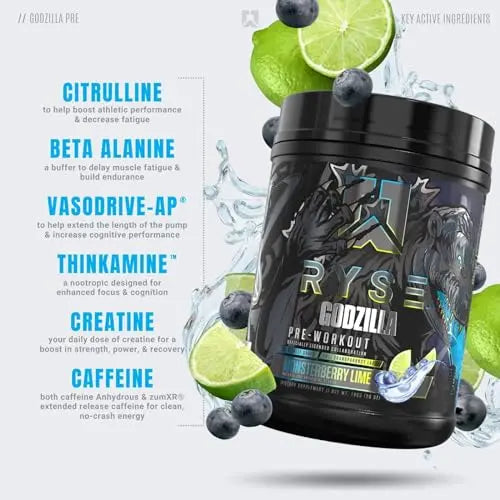 Ryse Noel Deyzel x Godzilla Pre Workout | Intense Pumps, Energy, & Focus | Citrulline & Beta RYSE Up Supplements Au supplements