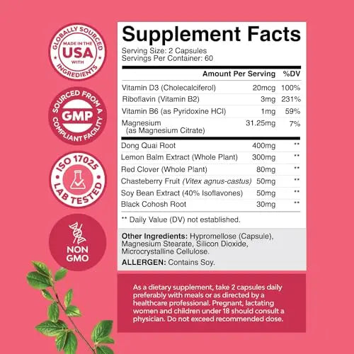 Complete Herbal Menopause Supplement for Women - Multibenefit Menopause Relief Hormone Natures Craft Au supplements