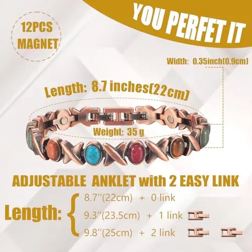 MagVIVACE Copper Anklet for Women for Arthritis and Joint, Magnetic Therapy Ankle Bracelet, Jewelry Gift MagVIVACE Au supplements