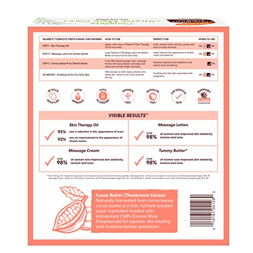 Palmer's Cocoa Butter Formula Pregnancy Skin Care Kit for Stretch Marks and Scars, Dermatologist Approved