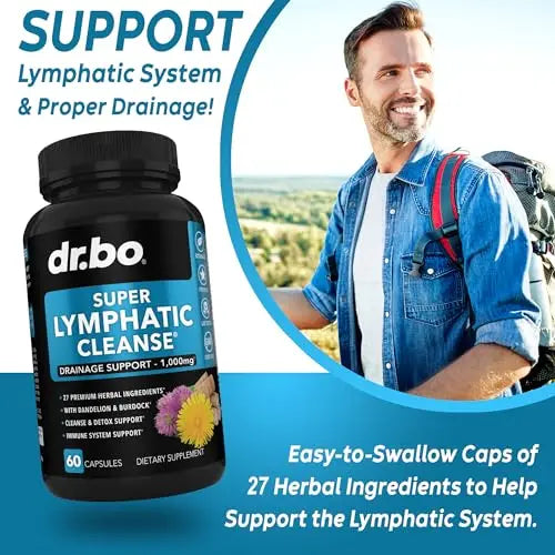 Lymphatic Support Herbal Supplement with Echinacea & Ginger - For Lymph Drainage & Detox DR. BO Au supplements