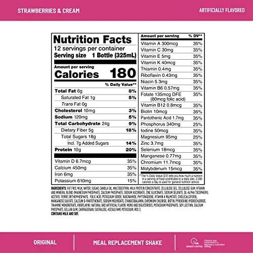 SlimFast Meal Replacement Shake, Original Strawberries & Cream, 10g of Ready to Drink Protein SlimFast Au supplements