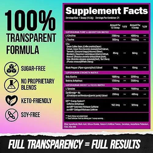 ALPHA LION Superhuman Pre Workout Powder, Beta Alanine, L-Taurine & Tri-Source ALPHA LION Au supplements