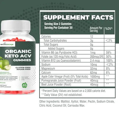 Keto ACV Gummy for Advanced Weight Loss - Gluten Sugar Free Rapid Belly Fat Burner MuseBeam Au supplements