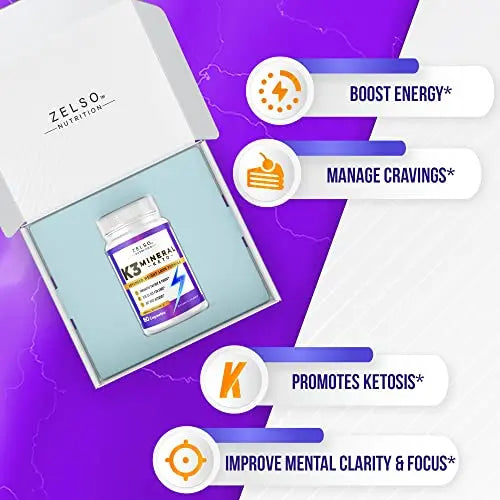 Zelso K3 Mineral Capsules - 60 Count, Advanced Ketogenic Weight Loss and Energy Support Formula ZELSO Au supplements