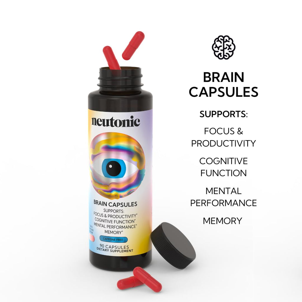 Neutonic Nootropic Brain Supplement | 1 Month Supply 90 Capsules | for Men and Women | Support Memory, Mental Clarity, Cognitive Function | Boost Focus, Energy, Brain Health Neutonic Au supplements